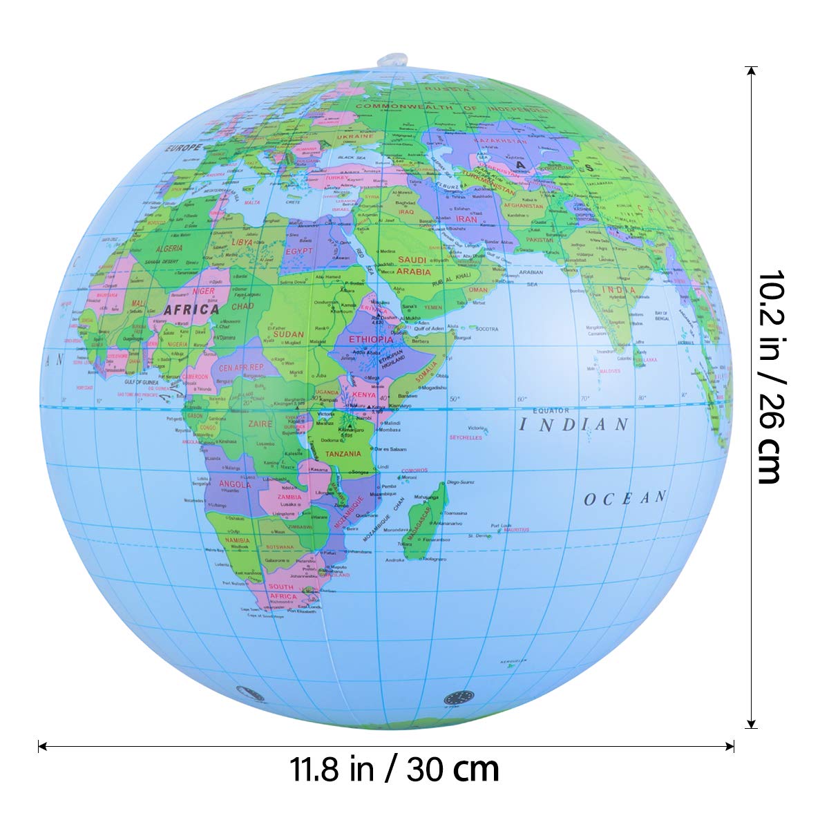 NUOBESTY Inflatable Globe PVC World Globe Inflatable Earth Beach Ball for Beach Playing or Teaching