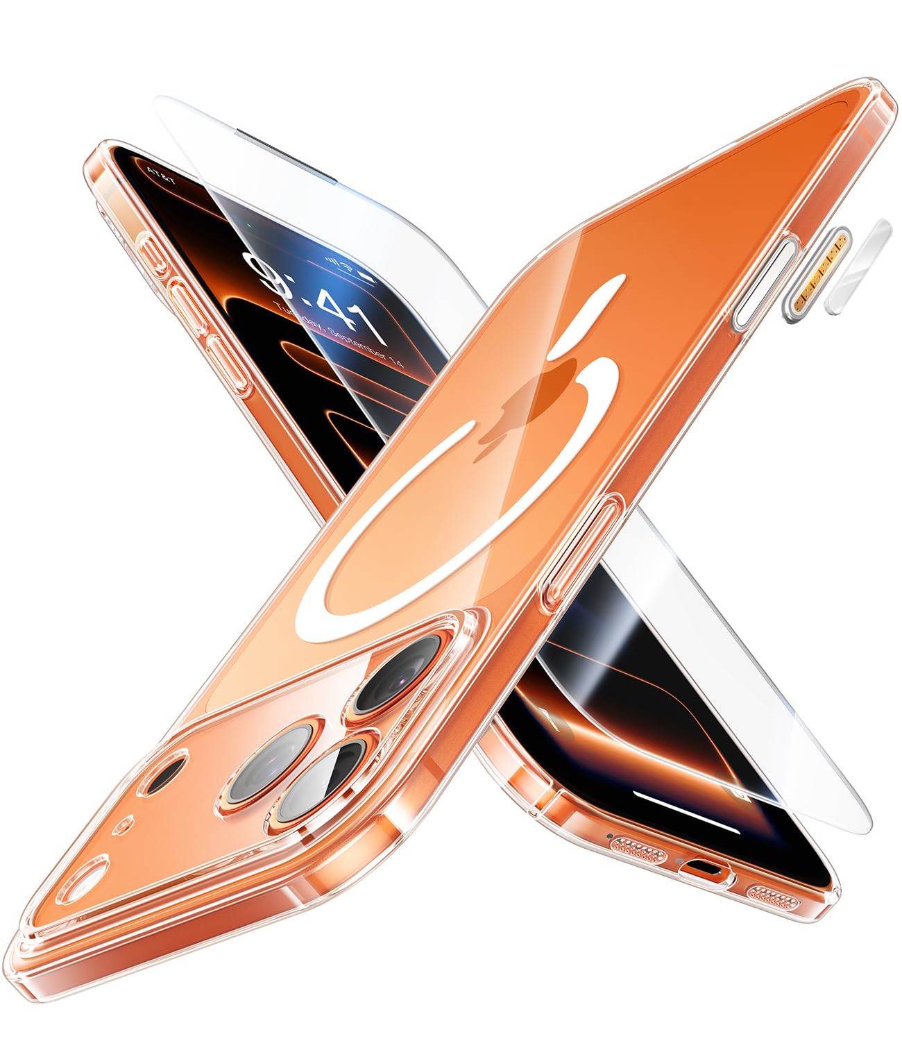 Photo 1 of JUESHITUO Magnetic Slim Fit Case for iPhone 17 Pro(6.3"), Ultra Thin Matte Anti-Scratch Hard PC Cover(1X Screen Protector), OriginFit Case iPhone 17 Pro Compatible with MagSafe, Clear