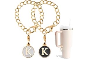Guulaiwod Letter Charm Accessories For Stanley Cup, 2PCS ID Initial Letter Charm Personalized, Water Cup Handle Identification Letter Charm
