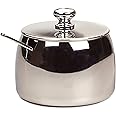 RSVP International Stainless Steel Sugar Bowl Container with Lid and 4.5" Spoon, 8 oz Capacity