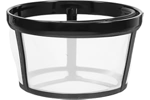 INOOMP Reusable Coffee Filter Basket for Coffee Makers, Gold Tone Stainless Steel Mesh, Permanent Cone