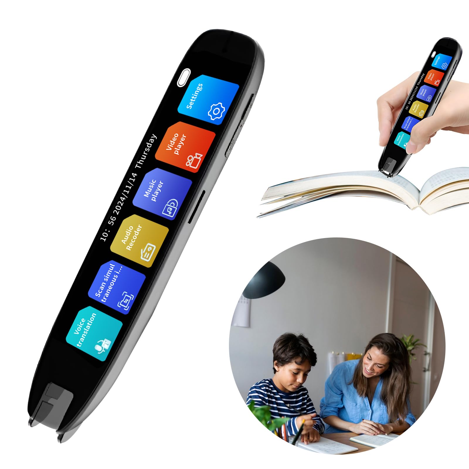 Gotrain Scan Reader Pen, 142 Language Scan Readering Pen Translator Device Smart Digital Reading Pen for Dyslexia, Elderly, Kids, Students, Supports Speech & Scan to Text