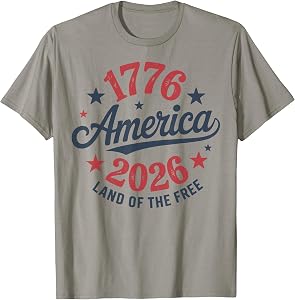 Vintage 1776 America Land of the Free Independence Day T-Shirt