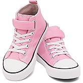 AOVOG Toddler Canvas Shoes Girls High Top Sneakers Little Big Kids Boys Walking Cushioned Shoes Toddler 8-Big Kid 3