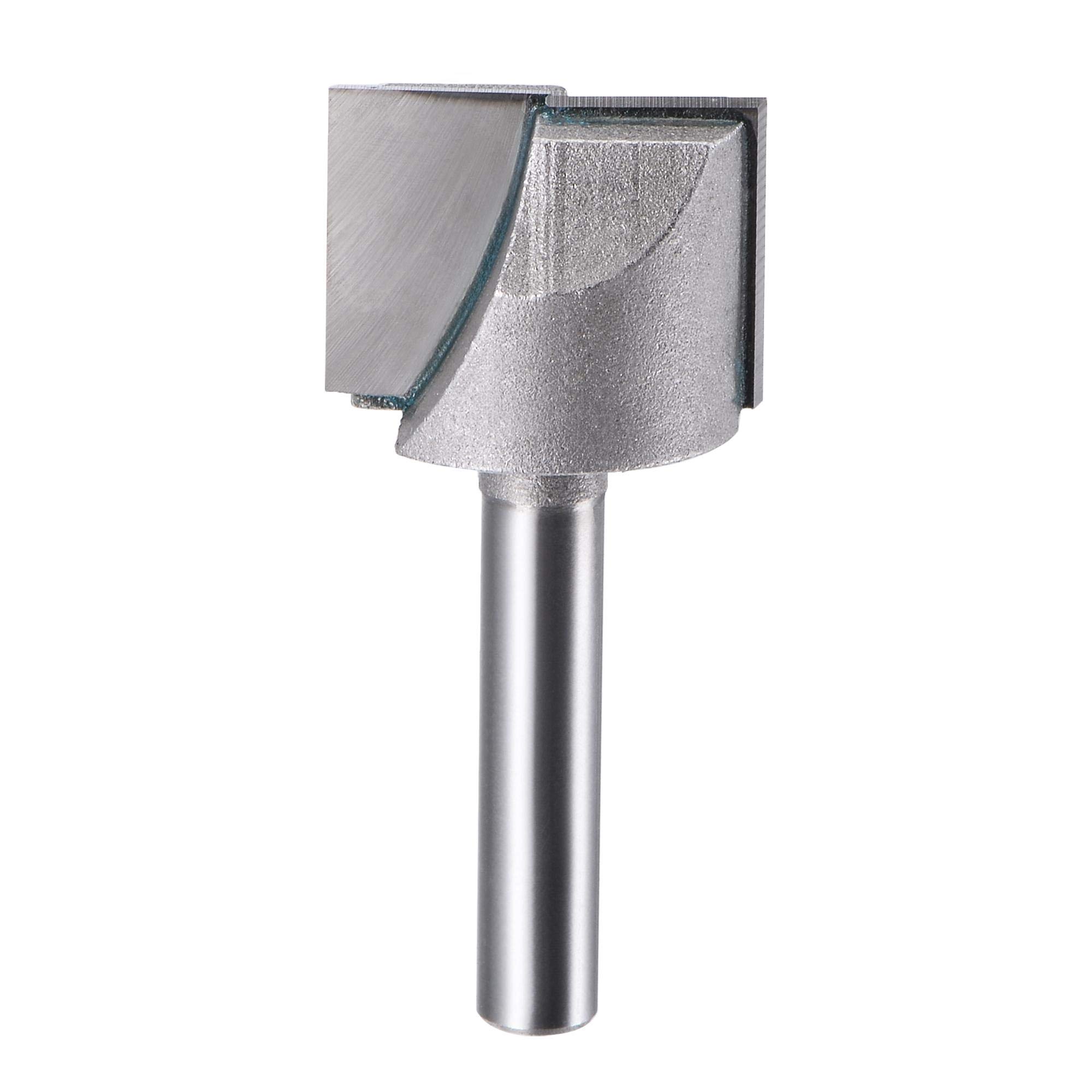 sourcing map 7/8" Dia 1/4" Shank Bottom Cleaning Router Bit, 2 Flutes Carbide Tipped Cutter Uncoated for Woodworking