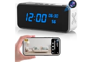 Spy Camera Clock 2K WiFi Hidden Camera with Bluetooth Speaker Compatible with Tuya APP, Motion Detection, Night Vision, Local