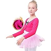 Daydance Girl's Dance Crop Tops Ballet Wrap Shrug Sweater Long Sleeve