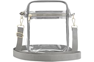 WEIMZC Clear Crossbody Bag Stadium Approved,Adjustable Shoulder Strap Clear Crossbody Purse for Concerts,Sports Events
