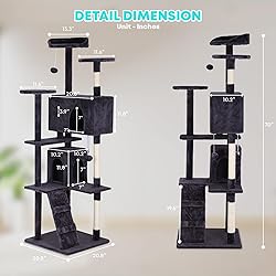 FDW Cat Tree 70in Cat Tower Multi-Level Durable Cat