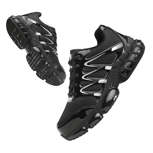 CASTOIS Steel Toe Sneakers for Men Women Safety Shoes Wide Composite Toe Air Cushion Slip Resistant Work Shoe Lightweight Comfortable Indestructible Industry Footwear Black 39