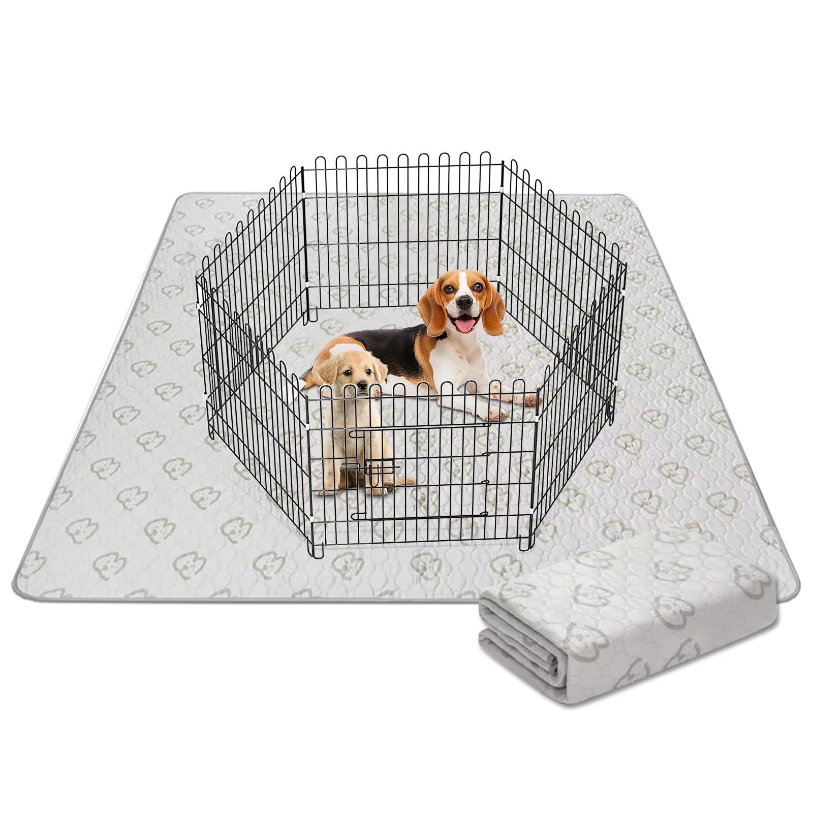 Photo 1 of Large Washable Pee Pads for Dogs, 63"x63" Reusable Puppy Pee Pads, Foldable Dog Crate Pads Prevent Leakage Non-Slip, Reusable Potty Pads for Dogs, Pet Training Pads for Floor Protector