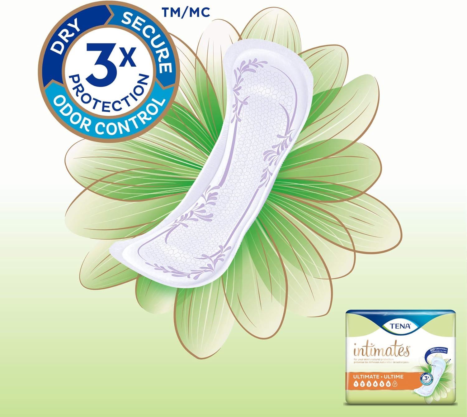 TENA Intimates Ultimate Absorbency Incontinence/Bladder Control Pad, Regular Length, 99 Count (Packaging May Vary): Health & Personal Care