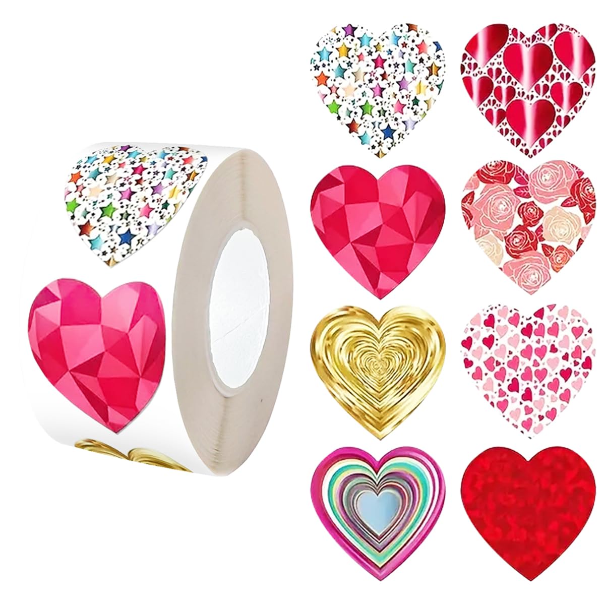 Photo 1 of 1000Pcs Pink Heart-Shaped Stickers / 1-inch Decorative Stickers/Specially Designed for Valentine's Day, Parties, Birthdays, Weddings, Anniversaries, and Other Occasions. (Love01)