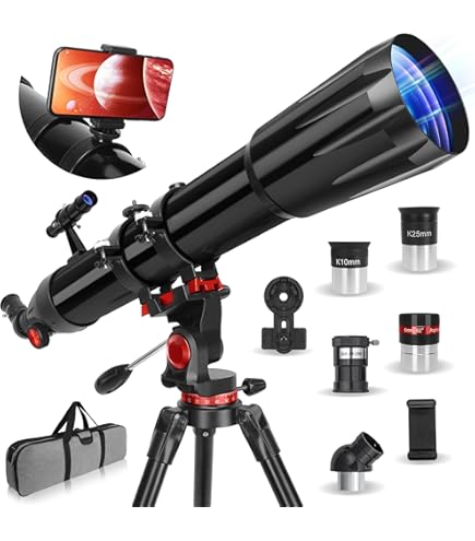 Télescope Astronomique MEEZAA 70/700 Mm – Pour Débutants Et Enfants, Grossissement Jusqu'à 210x, Avec Trépied Et Adaptateur Téléphone