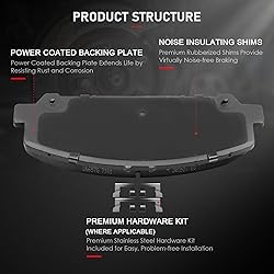 cciyu D1286 Front Ceramic Disc Brake Pads Kit For