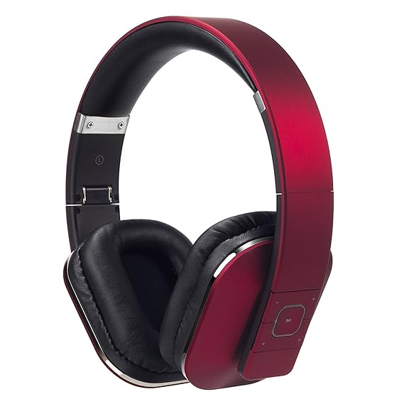 August EP650 Bluetooth v4.2 NFC Kopfhörer mit aptX Low Latency - Kabellose Over-Ear Headphones mit individuellem Sound (Rot)