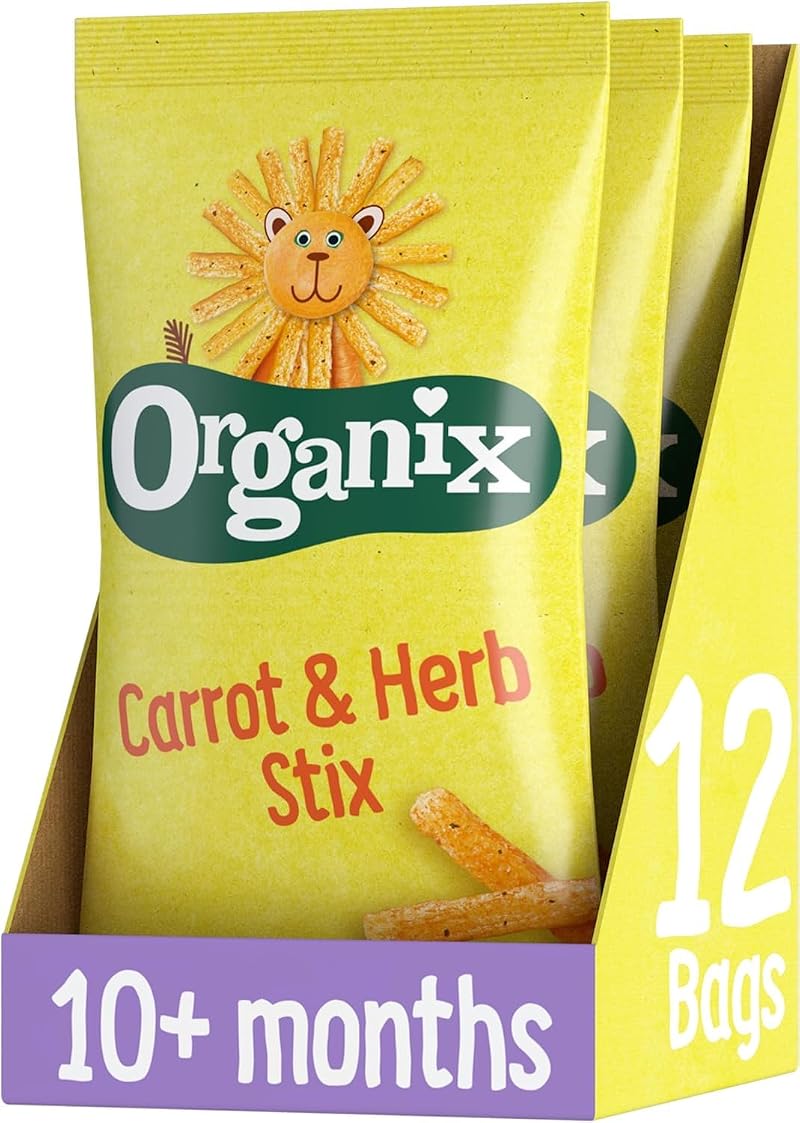 Organix Carrot Stix Organic Toddler Snack Corn Puffs 60 g Pack