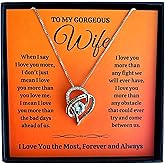 Birthday Gifts for Wife from Husband | Soulmate Necklace with Heartfelt Message Card & Gift Box | Anniversary, Birthday, Christmas or Valentine’s Day Gift for Girlfriend, Fiancée, or Future Wife