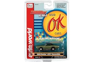 AW AUTO WORLD Auto World Thunderjet OK Used Cars 1969 Pontiac GTO Convertible (Green) HO Scale Slot Car