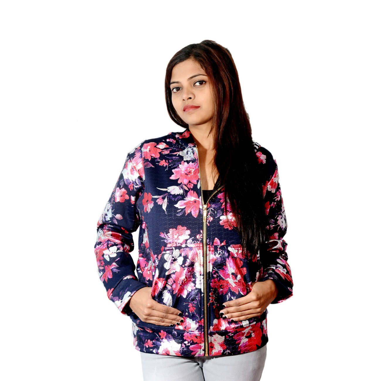 sleeveless solid women's black zip polyfill jacket with cap