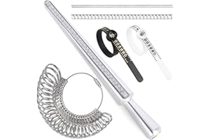 TOOLTOS Ring Sizer Measuring Tool Kit Ring Sizing Kit with US Ring Size 0-13 Metal Ring Mandrel Measurer Finger Size 1-17 Ring Sizers Stick for Men Women Ring Measurement