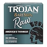 TROJAN BareSkin Raw Ultra Thin Condoms, Lubricated