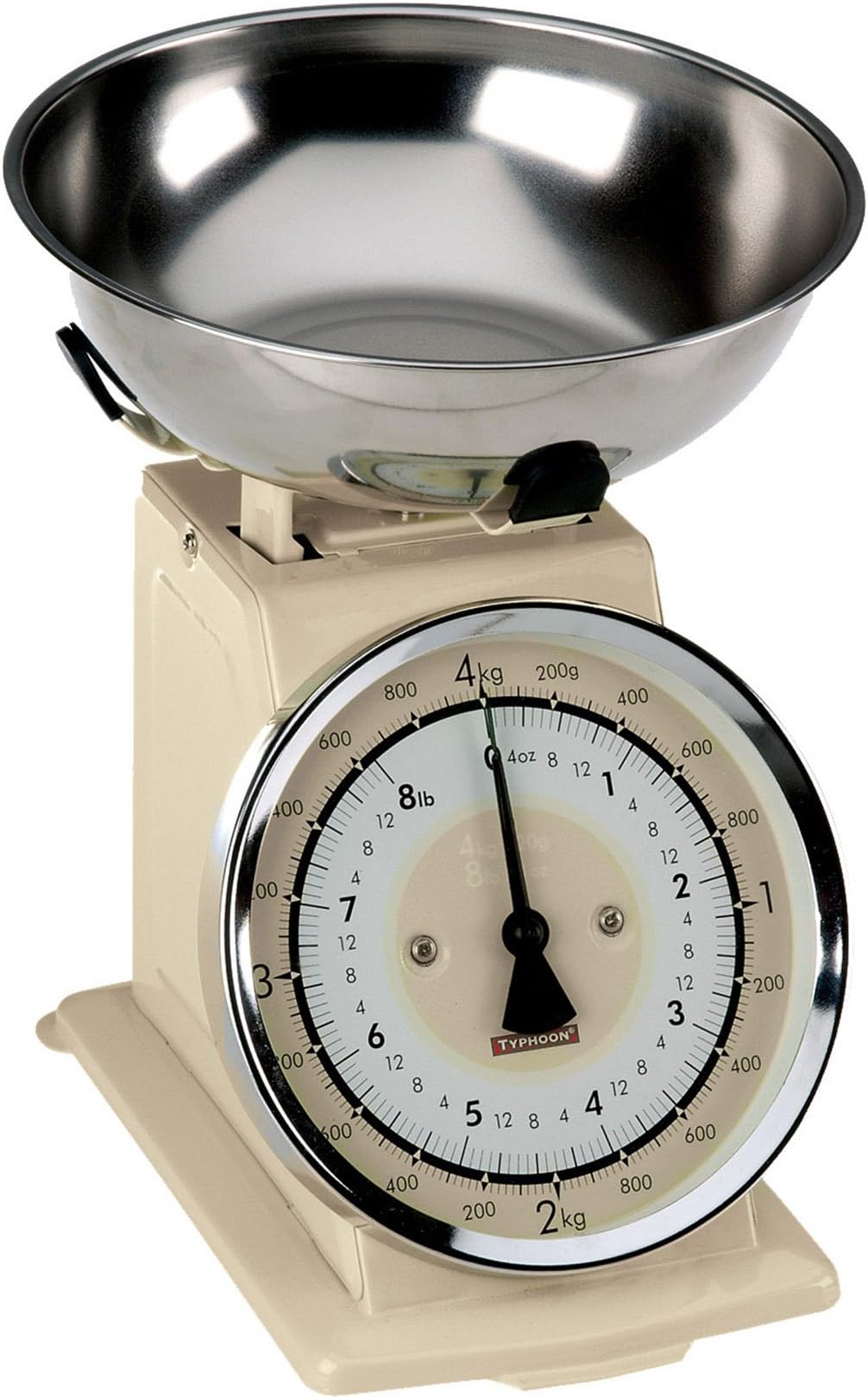 Typhoon Stainless Steel Retro Mechanical Kitchen Scale, Cream
