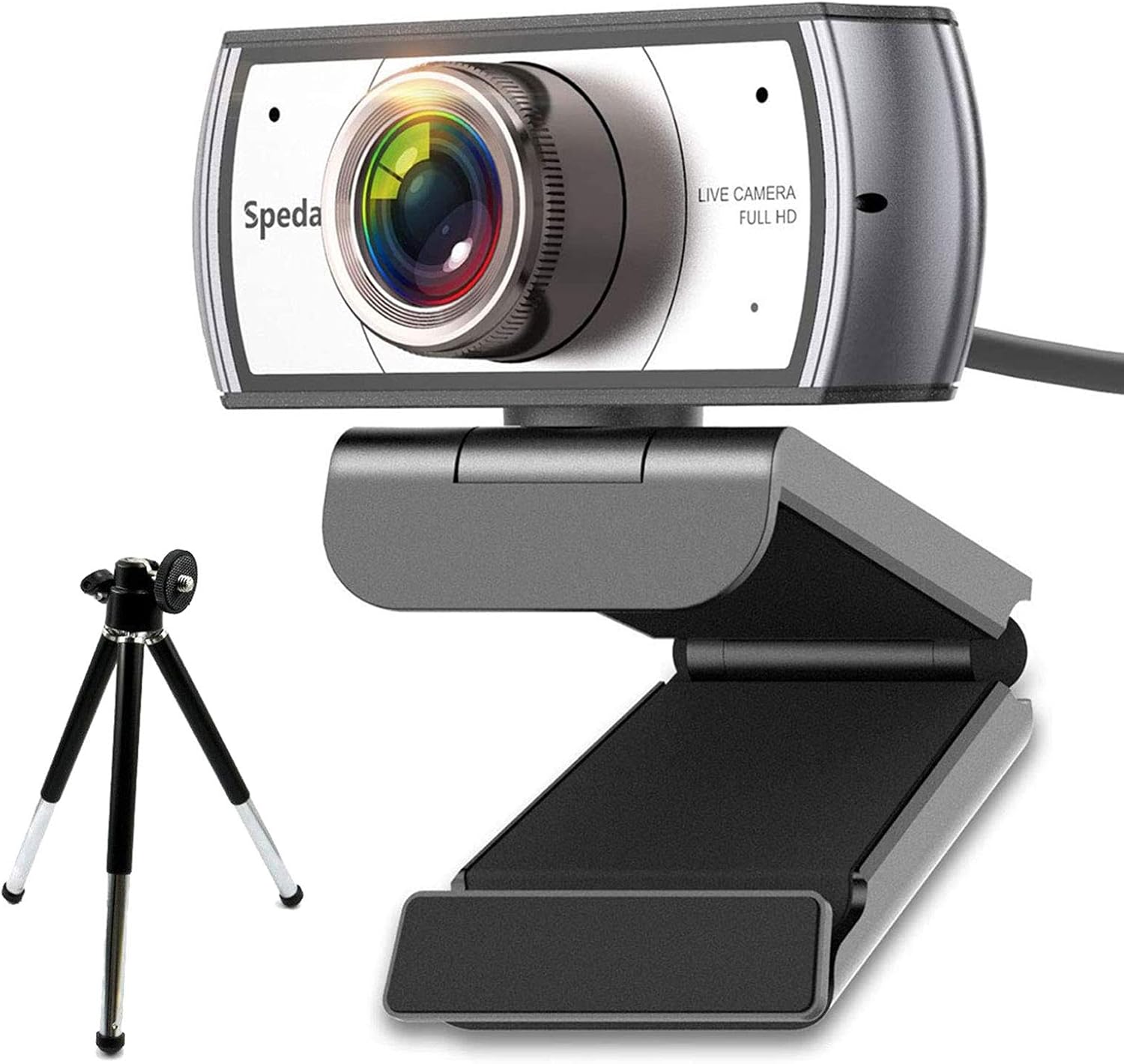 Webcam StreamCam Plus Avec Trépode - Résolution Full HD 1080p 60 Fps - Autofocus Et Micro Intégré - Idéal Streaming, Visio