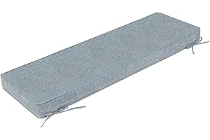 ROFIELTY Bench Cushion Double Piping Bench Cushions for Indoor Furniture with Adjustable Straps Window Seat Cushions Indoor Piano Bench Cushions (59x18x3, Light Grey)