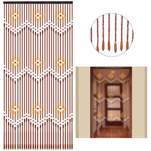 Jvl Provence Hanging Wooden Beaded Door Curtain Screen 90 X 180