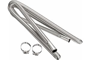 HAIWEN Air Exhaust Pipe Heater Pipe Heater Parking Air Heater Exhaust Pipe Diesel Gas Vent Hose Stainless Steel 2.5cm/1in Inner With Camps (Length:1M)