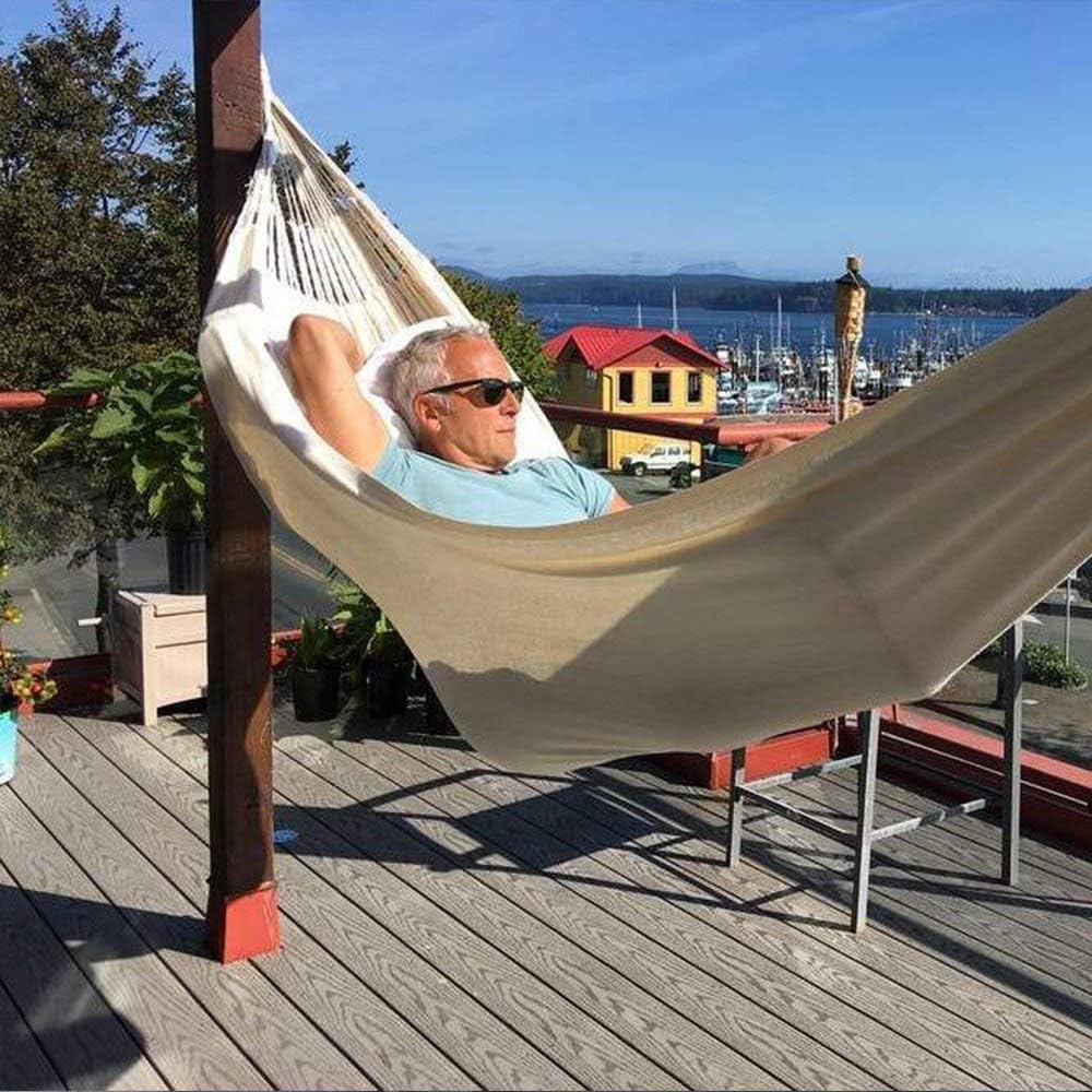 KEPEAK Cotton Hammock, Brazilian Double Hammock, Soft Comfortable Fabric Canvas Hammock for Patio, Porch, Garden and Backyard: Furniture & Decor
