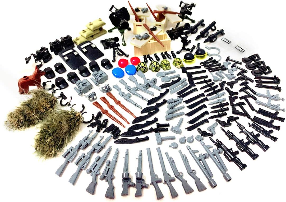 Rolanli WW2 German Army Modern War Small Particle Building Block Figure Weapons Accessories Kit