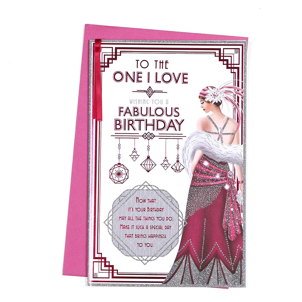 Art Deco - To The One I Love - 8 Page - Extra Large Birthday Card