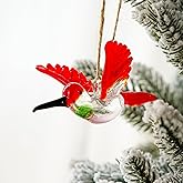 Handmade Hummingbird Ornament Xmas Decorative Hanging Ornament Glass Humming Bird Ornament for Home Party Christmas Tree Decorations
