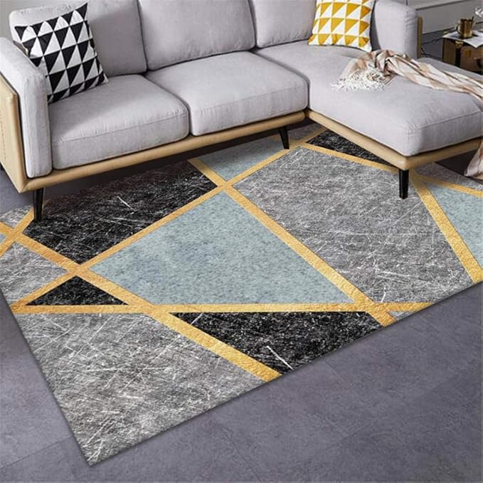 ERTYIU Moderna Sala de Estar Alfombra Corta Modern Art Washable