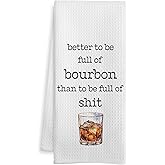 WOTYPU Bourbon Gifts Kitchen Bar Towels, Bourbon Gifts for Women Men Dish Tea Towel, Whiskey Lover Gifts Decorative Hand Towels for Kitchen Bar Cart Decor, 16x24 Inch