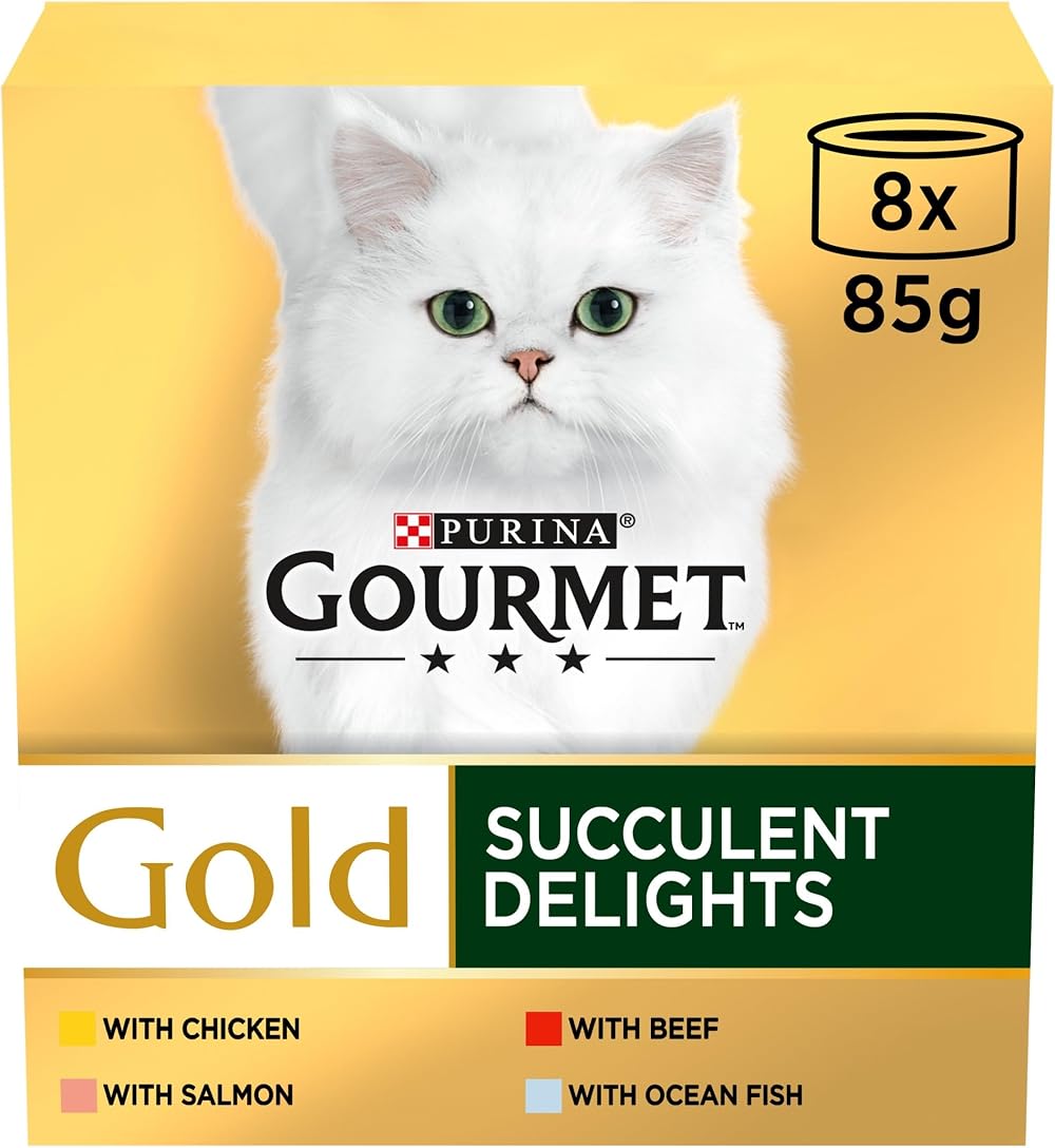 Gourmet Gold Succulent Delights Wet Cat Food 8x85g Pack of 6