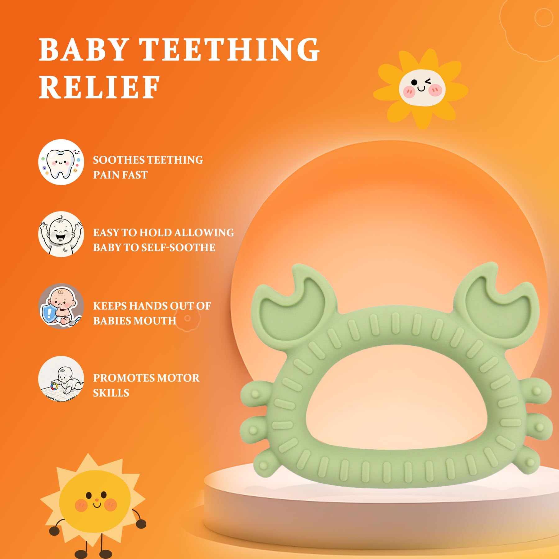 Mini Teething Toys for Newborns 0-3-6Months Food-Grade Silicone BPA-Free Anti-Choking One-Piece Design Soft & Non-Toxic First Teether for Tiny Hands Easy Grip, Gentle Gum Massage, Multi-Color 3-Pack