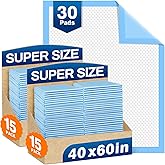 MILDPLUS Bed Pads Disposable 40"X60" Chucks Pads Oversized Underpads with 200 Gram, Super Absorbent Pee Pads Disposable Mattress Pads Incontinence Pads for Adults, Elderly, Pets [100x150CM, 30pcs]