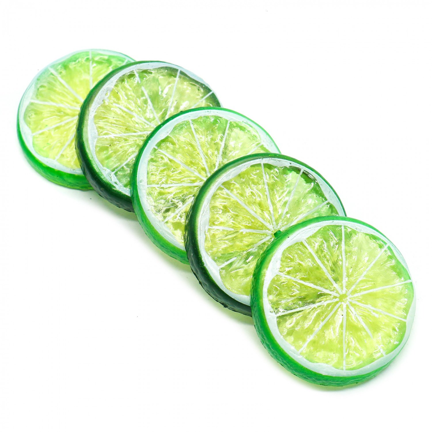 Green Buorsa 30PCS Mini Small Simulation Lemon Slices Plastic Fake