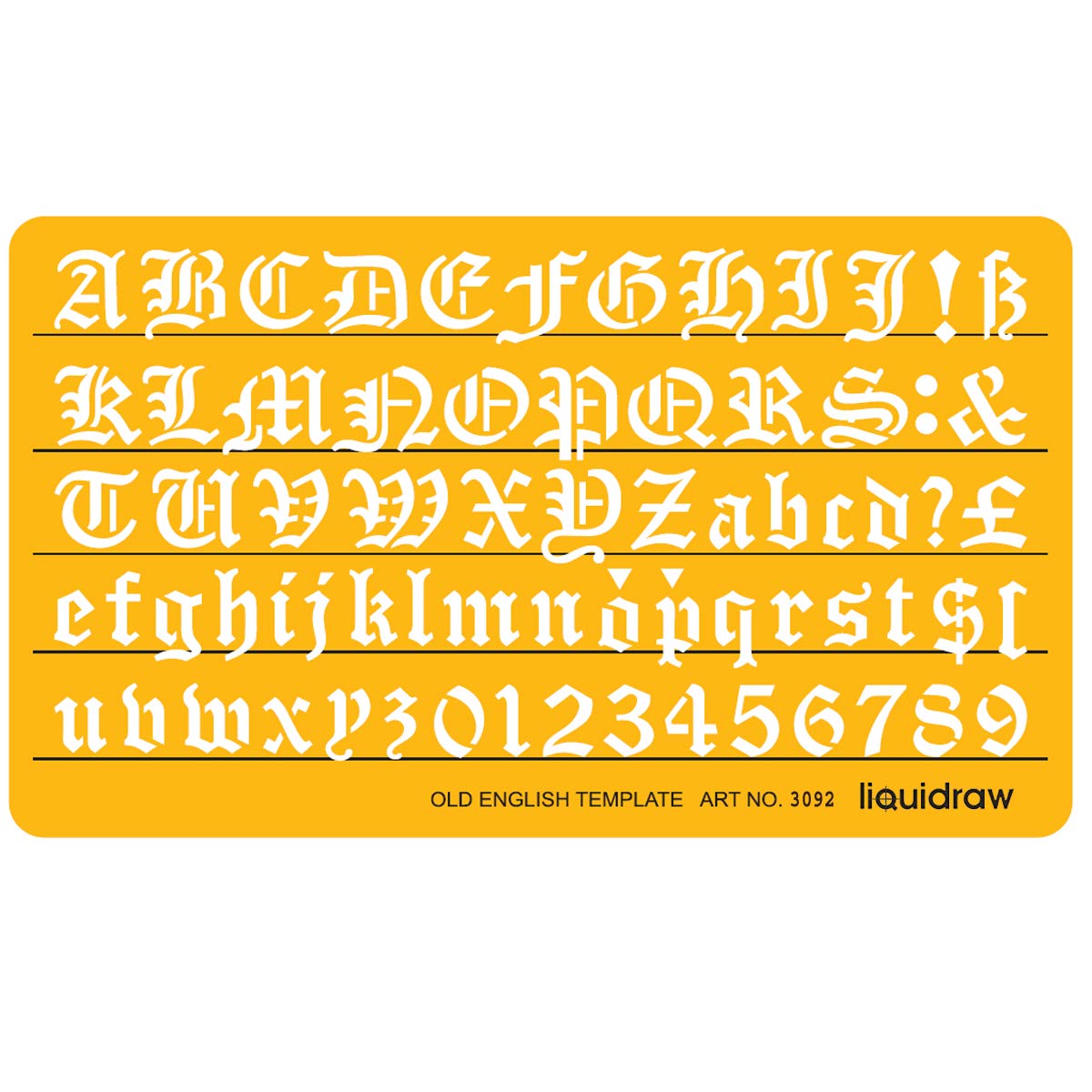 Old English Letter Stencils 15mm, Lettering Stencils for Crafts English Stencil Alphabet Number Drawing Drafting Template