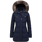 TYBBNY Women's Winter Coat Waterproof Long Insulated Parka with Detachable Hood