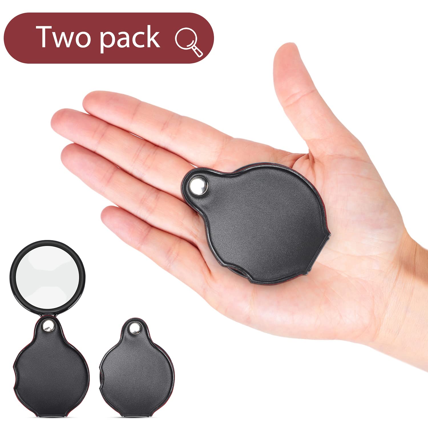 Magnifying Glass Small Mua TEOYALL 10X Small Magnifying Glass, 2 PCS Mini Pocket Magnifier ...