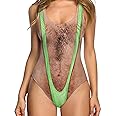 uideazone Women Funny Swimsuit Hairy Body Chest Printed Hippie Swimsuits Bathing Suit One Pieces Swimwear Monokini