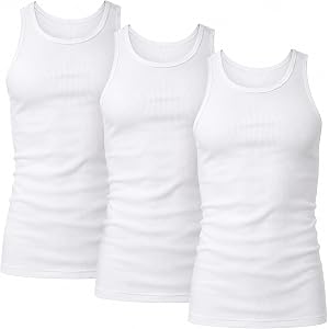 Hanes Men's Tank Undershirt Pack, Cotton Tank Undershirt, Moisture-Wicking, Breathable, White or Grey/Black, Multi-Pack