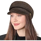 Womens Newsboy Caps Cabbie Cap 100% Wool Visor Beret Hat Flat Bakerboy Hat Ladies Pageboy Caps for Womens Newsboy Hat