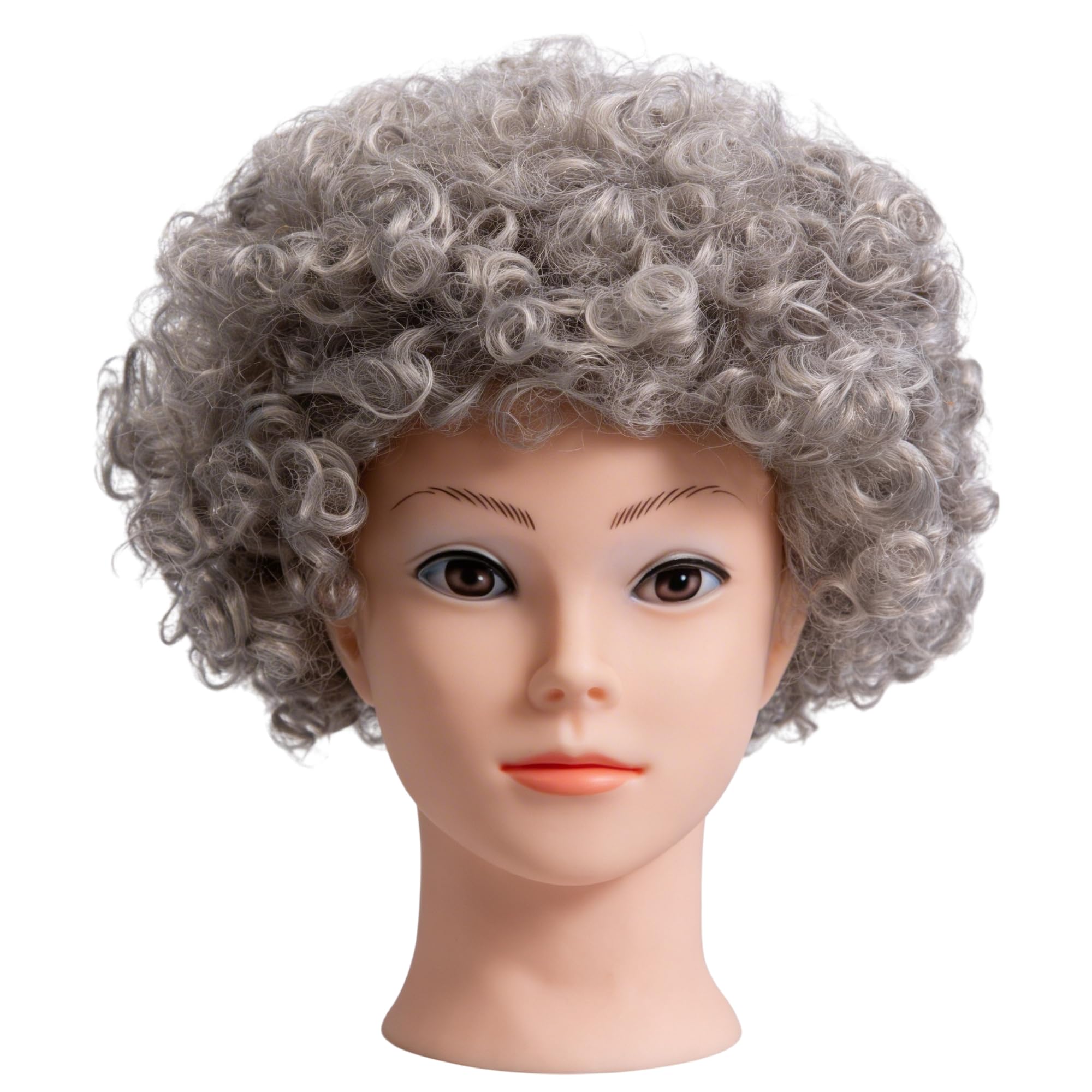 Afro Wigs Curly Bouncy Hair For Fancy Dress Party Costume Disco Accessory Unisex 60s 70S 80s Theme,Grey