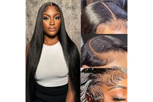 JGMI 13x6 Lace Front Wigs Human Hair Pre Plucked 180% Density 26Inch Straight HD Transparent Lace Frontal Wigs Human Hair 12A Glueless Wigs Human Hair Lace Front Wigs for Black Women with Baby Hair