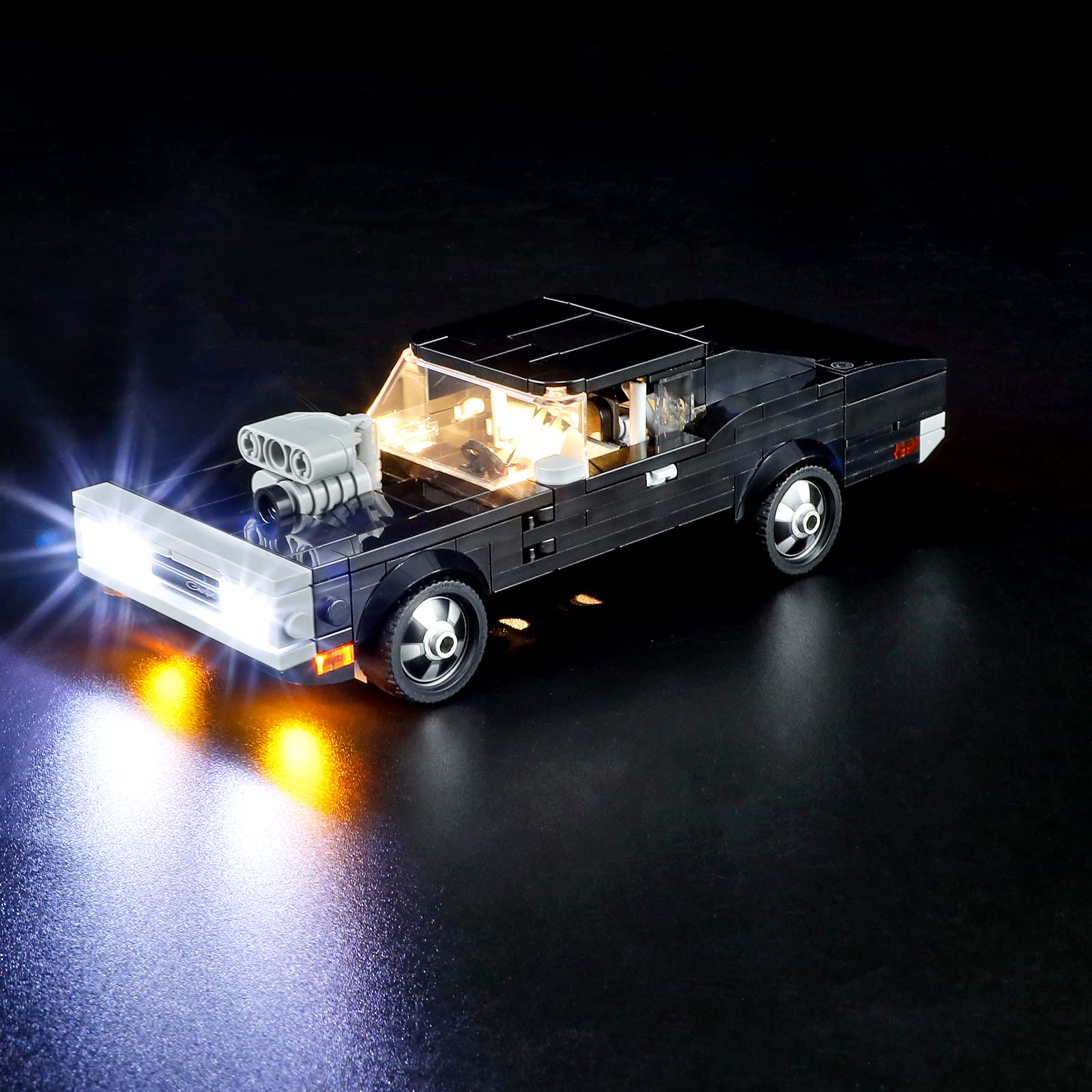GEAMENT LED Light Kit Compatible with LEGO Fast & Furious 1970 Dodge Charger R/T - for Speed Champions 76912 Model (Building Set Not Included)